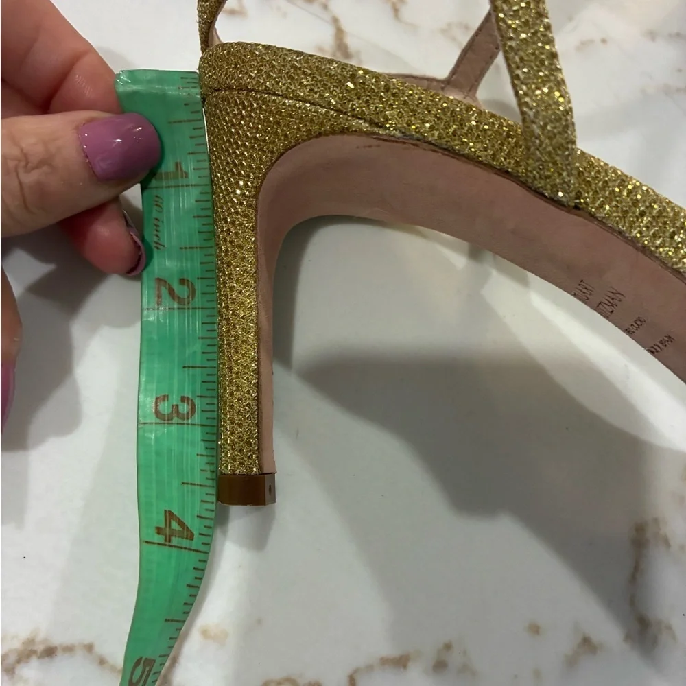 Stuart Weitzman Women's Starla 80 Metallic Sandals - Gold - Size 8
